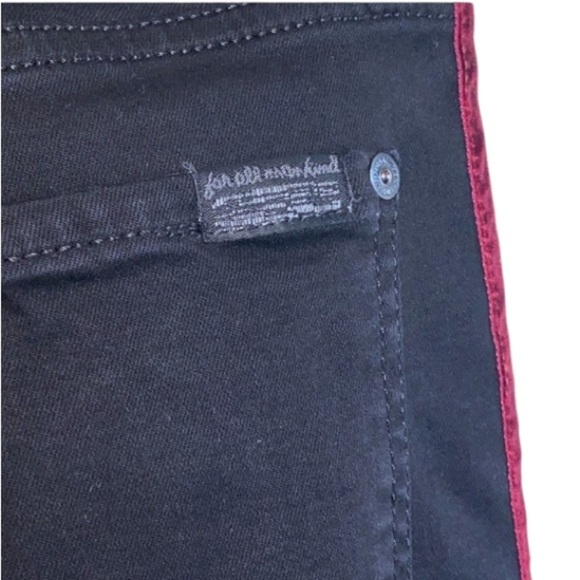 7 FAMK Black High Waist Skinny Ankle Jeans Red Velvet Piping On Sides Sz 27 Y2K - Picture 13 of 15